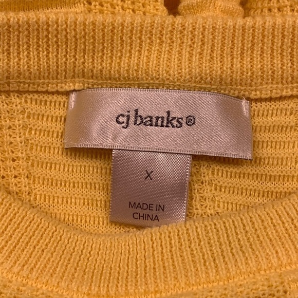 Gorgeous yellow CJ Banks sweater size X 14W - Picture 10 of 12